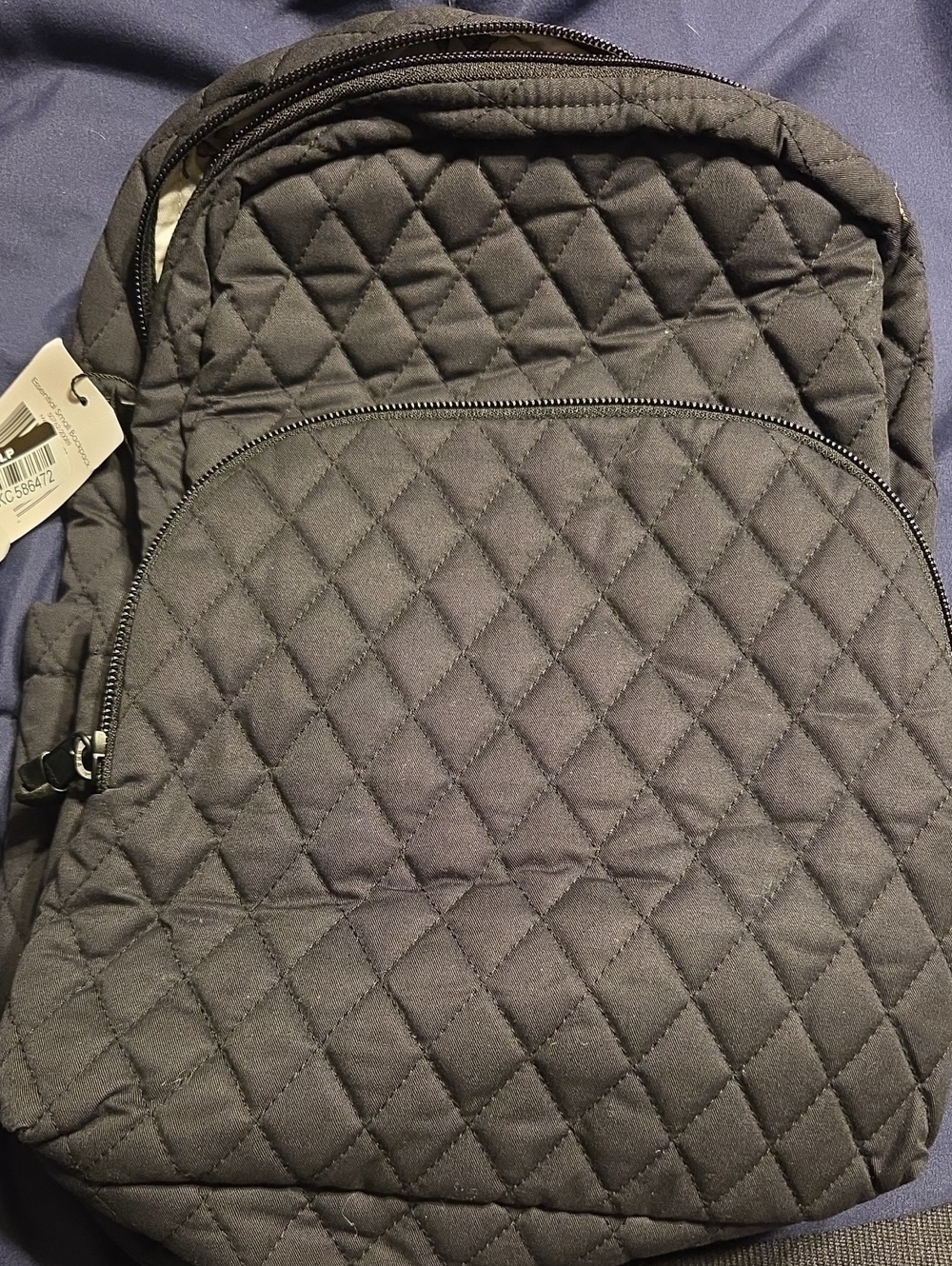 Quilted Black Vera Bradley Backpack - Casual Everyday Bag